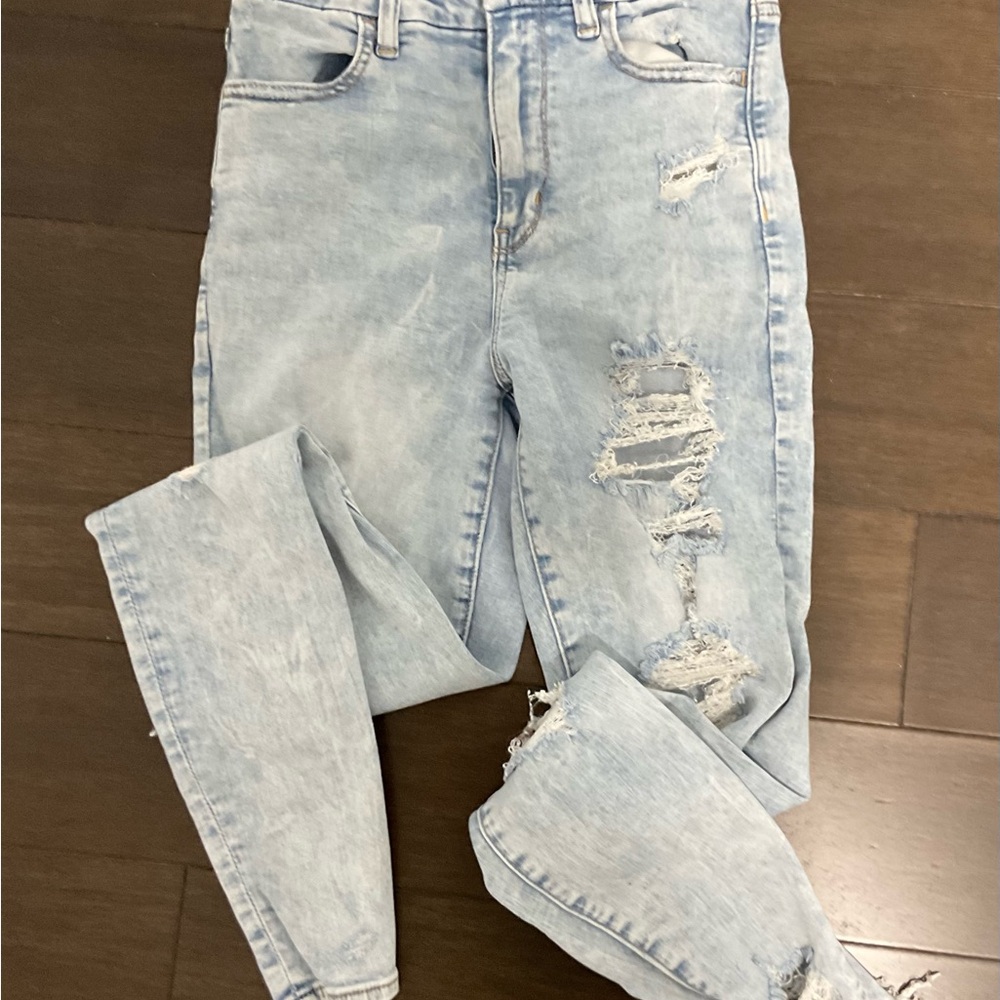 American Eagle Outfitters Blue Skinny Jeans Distressed